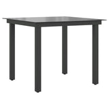 vidaXL Tuintafel 80x80x74 cm aluminium en glas zwart