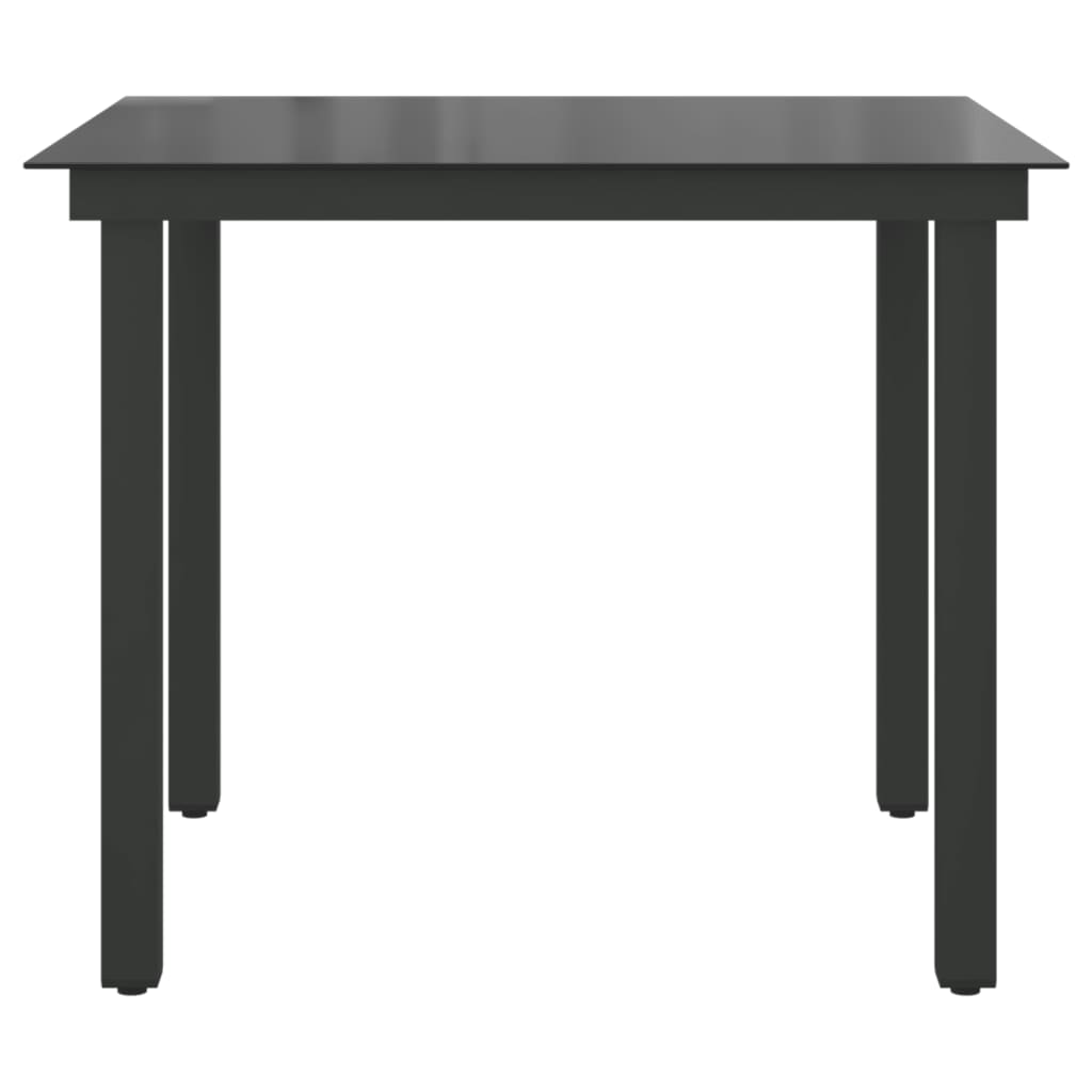 vidaXL Tuintafel 80x80x74 cm aluminium en glas zwart