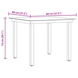 vidaXL Tuintafel 80x80x74 cm aluminium en glas zwart