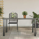vidaXL Tuintafel 80x80x74 cm aluminium en glas zwart