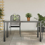 vidaXL Tuintafel 80x80x74 cm aluminium en glas zwart
