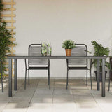 vidaXL Tuintafel 80x80x74 cm aluminium en glas zwart