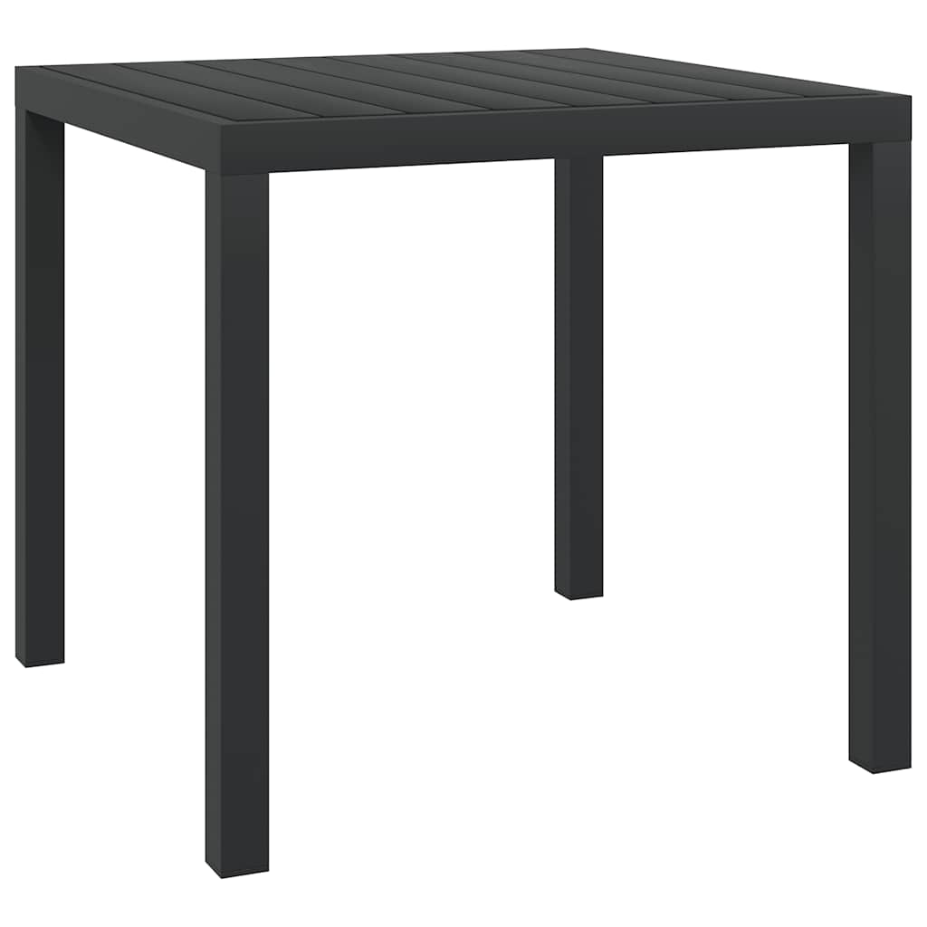 vidaXL Garden Table 80x80x74 cm Aluminium and HPL Black