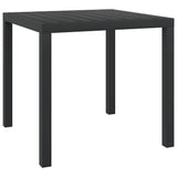 vidaXL Garden Table 80x80x74 cm Aluminium and HPL Black