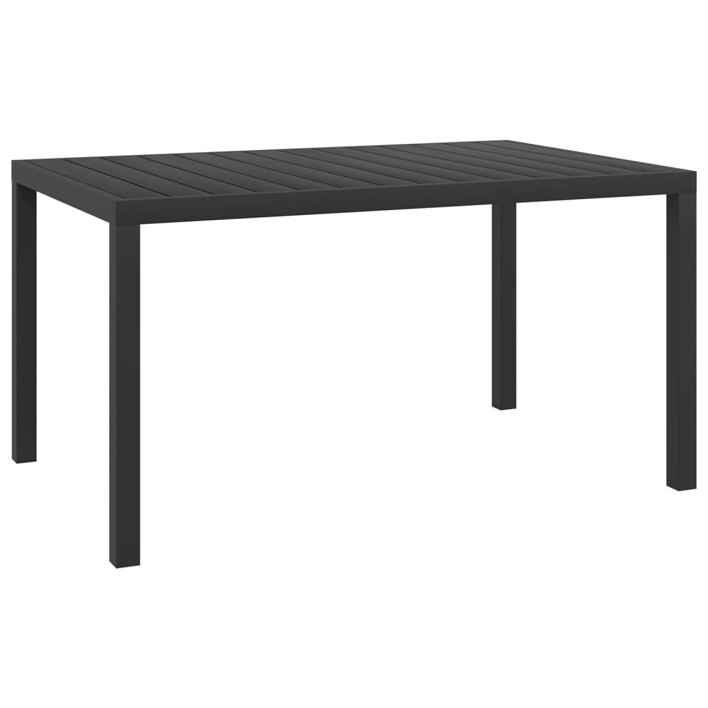 vidaXL Garden Table 80x80x74 cm Aluminium and HPL Black