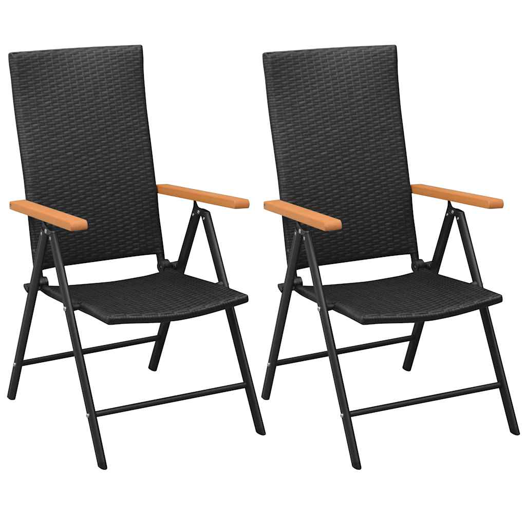 vidaXL Tuinstoelen 4 st poly rattan zwart