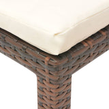 vidaXL Ligbed met kussen poly rattan bruin