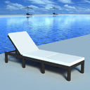 vidaXL Ligbed met kussen poly rattan bruin