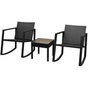 vidaXL 3-Piece Poly Rattan Bistro Set Black