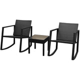 vidaXL 3-Piece Poly Rattan Bistro Set Black