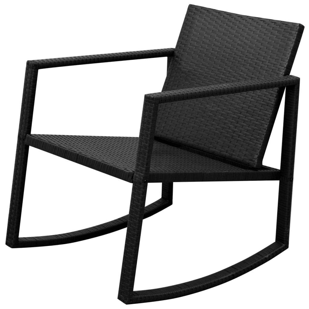 vidaXL 3-Piece Poly Rattan Bistro Set Black