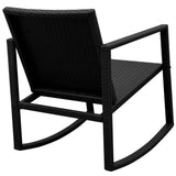 vidaXL 3-Piece Poly Rattan Bistro Set Black