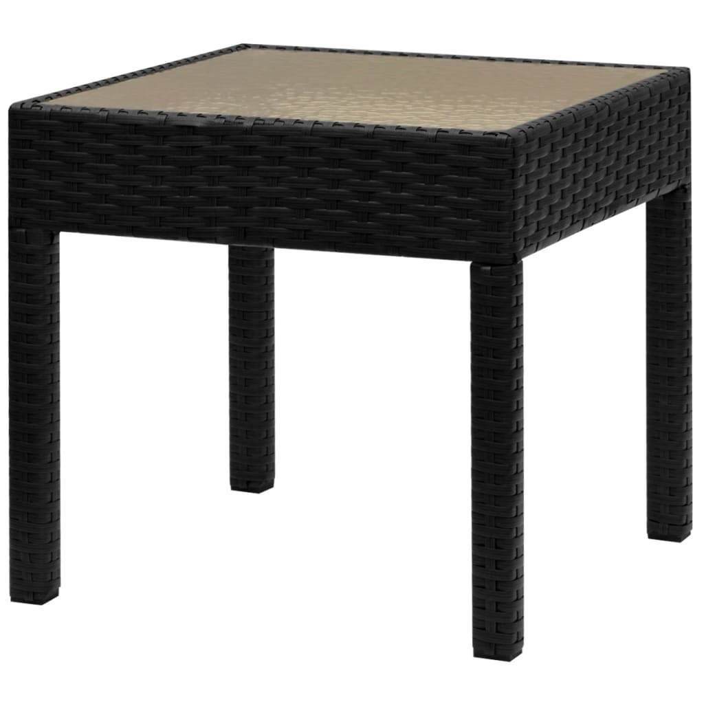 vidaXL 3-Piece Poly Rattan Bistro Set Black