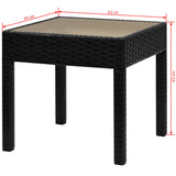 vidaXL 3-Piece Poly Rattan Bistro Set Black