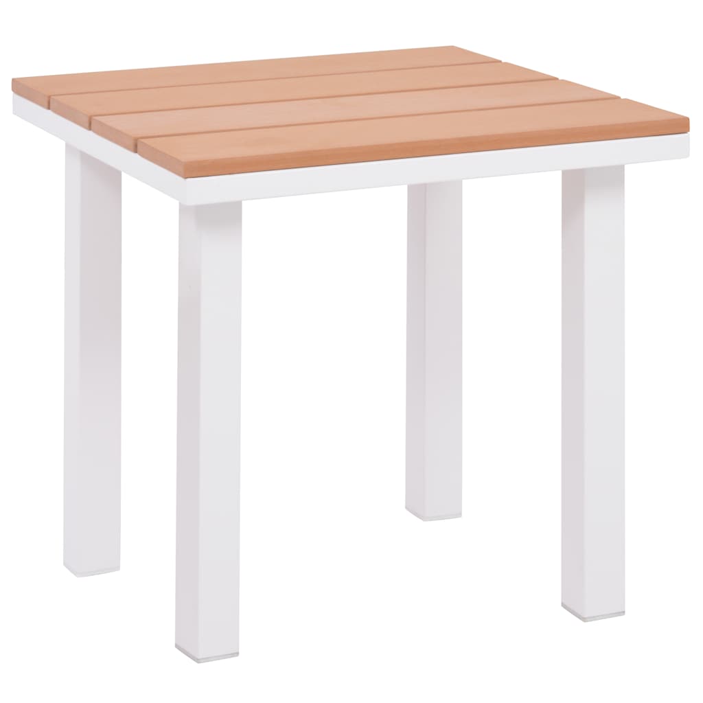 vidaXL Ligbedden 2 st met tafel aluminium en HKC wit en bruin