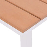vidaXL Ligbedden 2 st met tafel aluminium en HKC wit en bruin