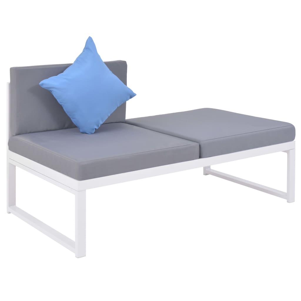 vidaXL 4-delige Loungeset met kussens aluminium en HKC