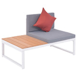 vidaXL 4-delige Loungeset met kussens aluminium en HKC