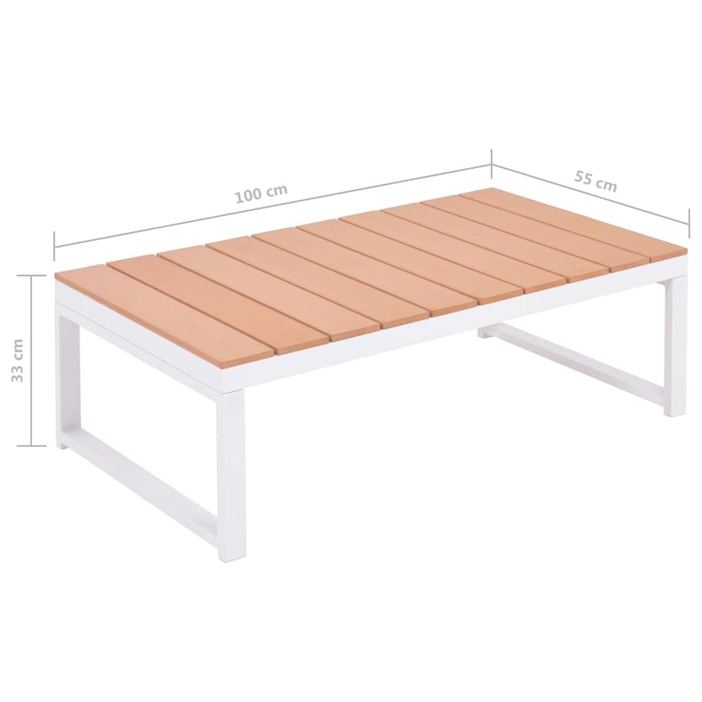 vidaXL 4-delige Loungeset met kussens aluminium en HKC