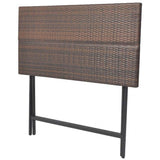 vidaXL 7-Piece Garden Dining Set Foldable Steel Poly Rattan Brown