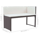 vidaXL 5-delige Tuinset staal poly rattan bruin