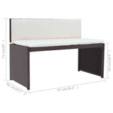 vidaXL 5-delige Tuinset staal poly rattan bruin