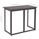 vidaXL 5-delige Tuinset staal poly rattan bruin