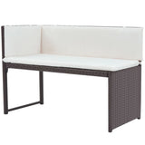 vidaXL 5-delige Tuinset staal poly rattan bruin