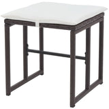 vidaXL 5-delige Tuinset staal poly rattan bruin