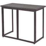 vidaXL 5-delige Tuinset staal poly rattan bruin