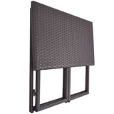 vidaXL 5-delige Tuinset staal poly rattan bruin