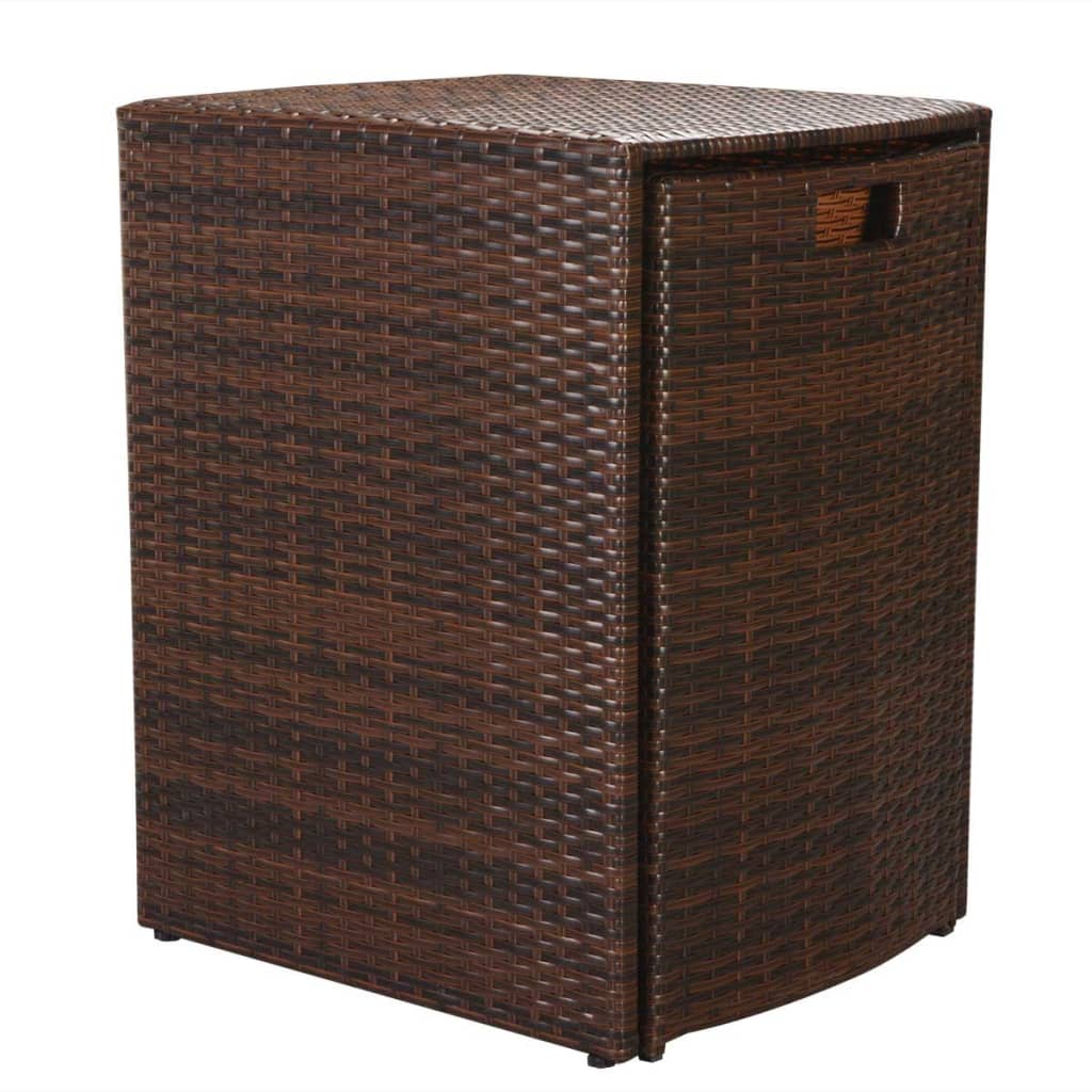 vidaXL 3-delige Bistroset met kussens poly rattan bruin