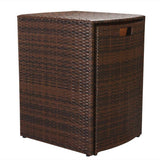 vidaXL 3-delige Bistroset met kussens poly rattan bruin