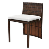 vidaXL 3-delige Bistroset met kussens poly rattan bruin