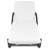 vidaXL Ligbed met kussen poly rattan bruin