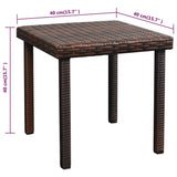 vidaXL Ligbed met kussen en tafel poly rattan bruin
