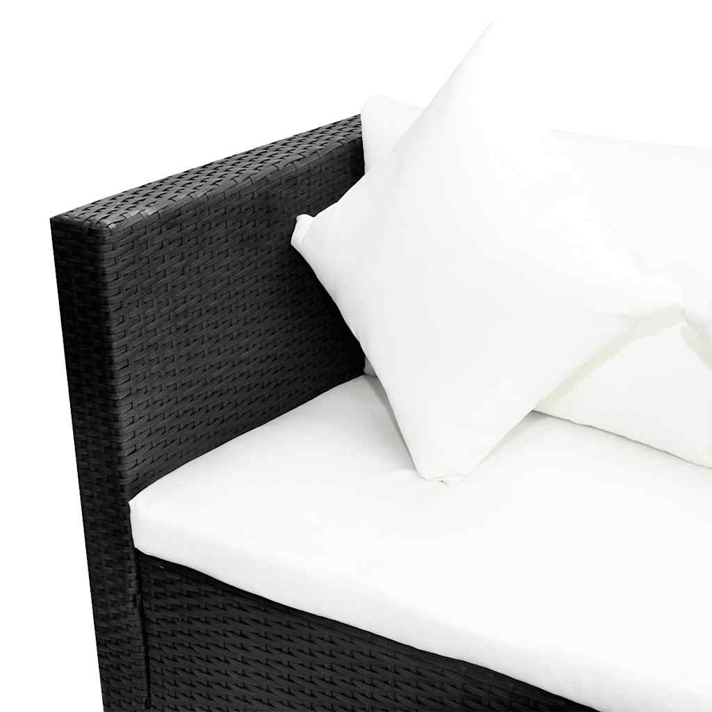 vidaXL 4-Piece Lounge Set with Cushions Poly Rattan Grey