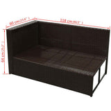 vidaXL 8-delige Loungeset met kussens poly rattan bruin
