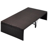 vidaXL Tuinbed met luifel 190x130 cm poly rattan bruin