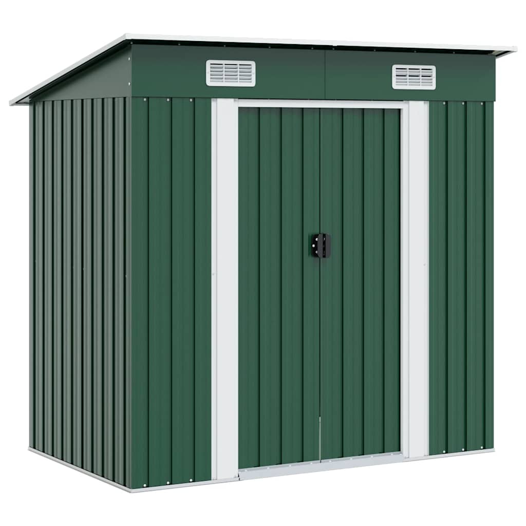 vidaXL Garden Shed Metal Green