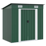 vidaXL Garden Shed Metal Green