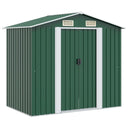 vidaXL Garden Shed 204x132x186 cm Metal Green