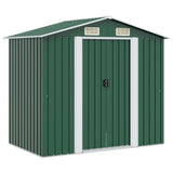vidaXL Garden Shed 204x132x186 cm Metal Green