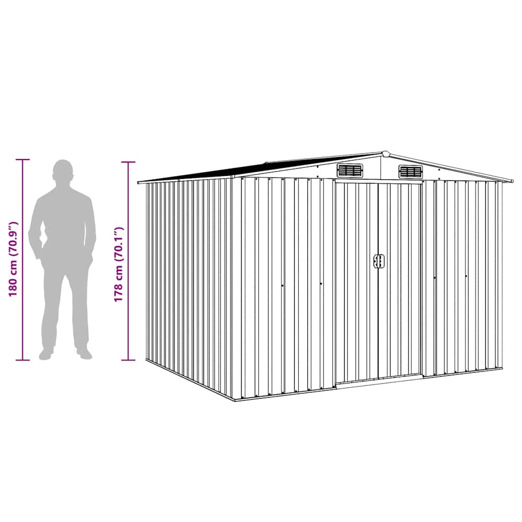 vidaXL Tuinberging 257x205x178 cm metaal grijs