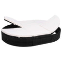vidaXL Lounge Bed with Cushion Poly Rattan Brown