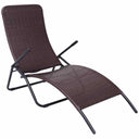 vidaXL Foldable Sun Lounger Polyrattan Black