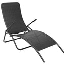vidaXL Foldable Sun Lounger Polyrattan Black