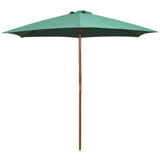 vidaXL Parasol met houten paal 270 cm zwart