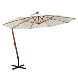 vidaXL Zweefparasol met paal 3,5x2,9 m massief vurenhout antraciet