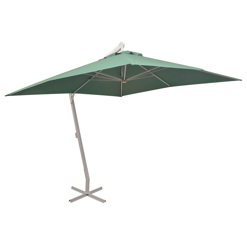 vidaXL Zweefparasol met aluminium paal 300x300 cm groen